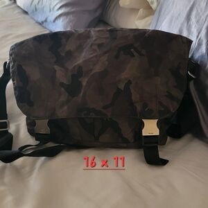 Authentic Prada Black and Brown Camouflage Messenger Bag